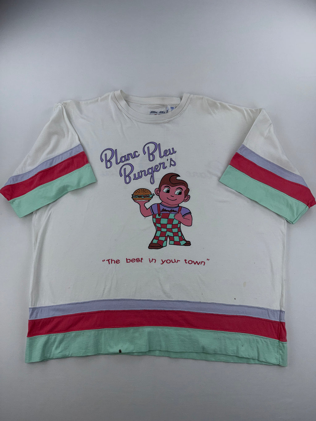 T-shirt "Blanc Bleu Burger's" vintage