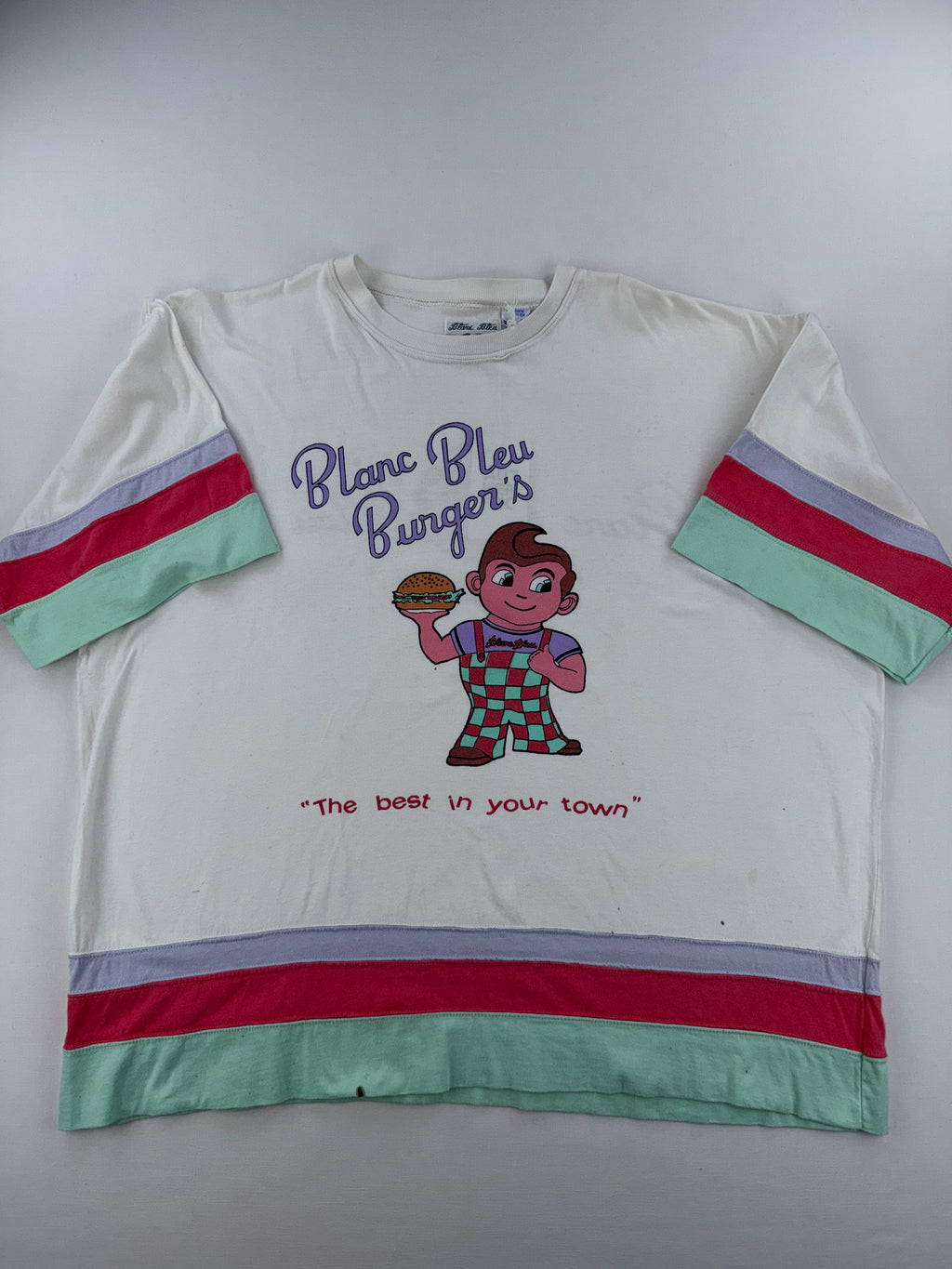 T-shirt "Blanc Bleu Burger's" vintage