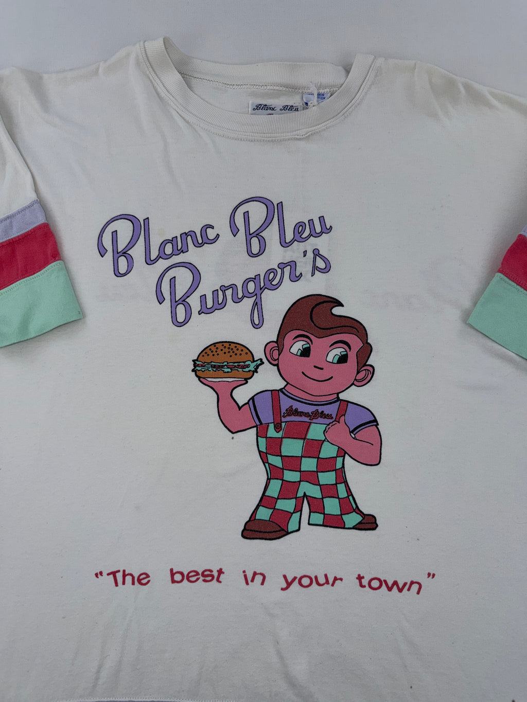 T-shirt "Blanc Bleu Burger's" vintage