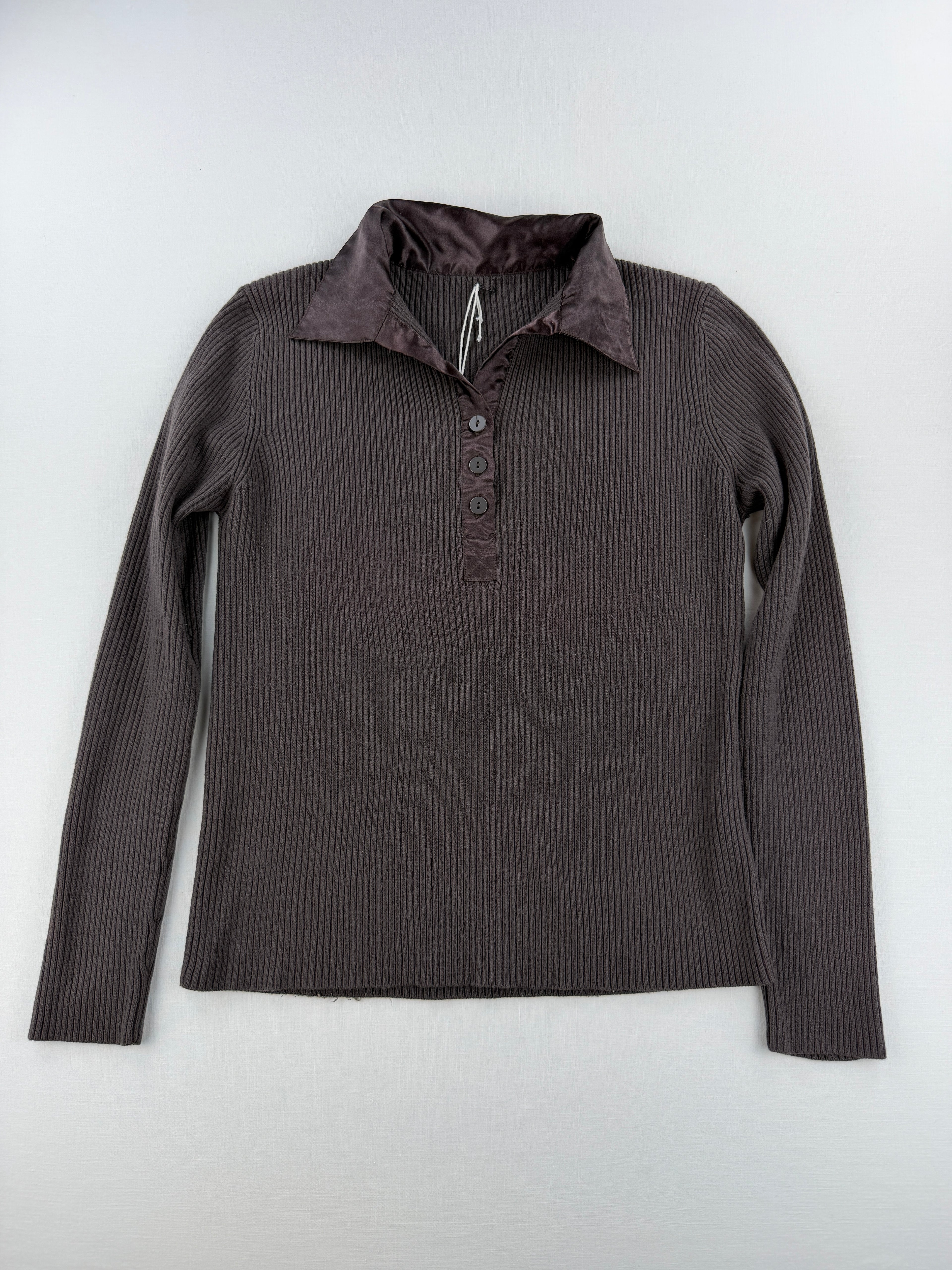 Pull basic à col satiné