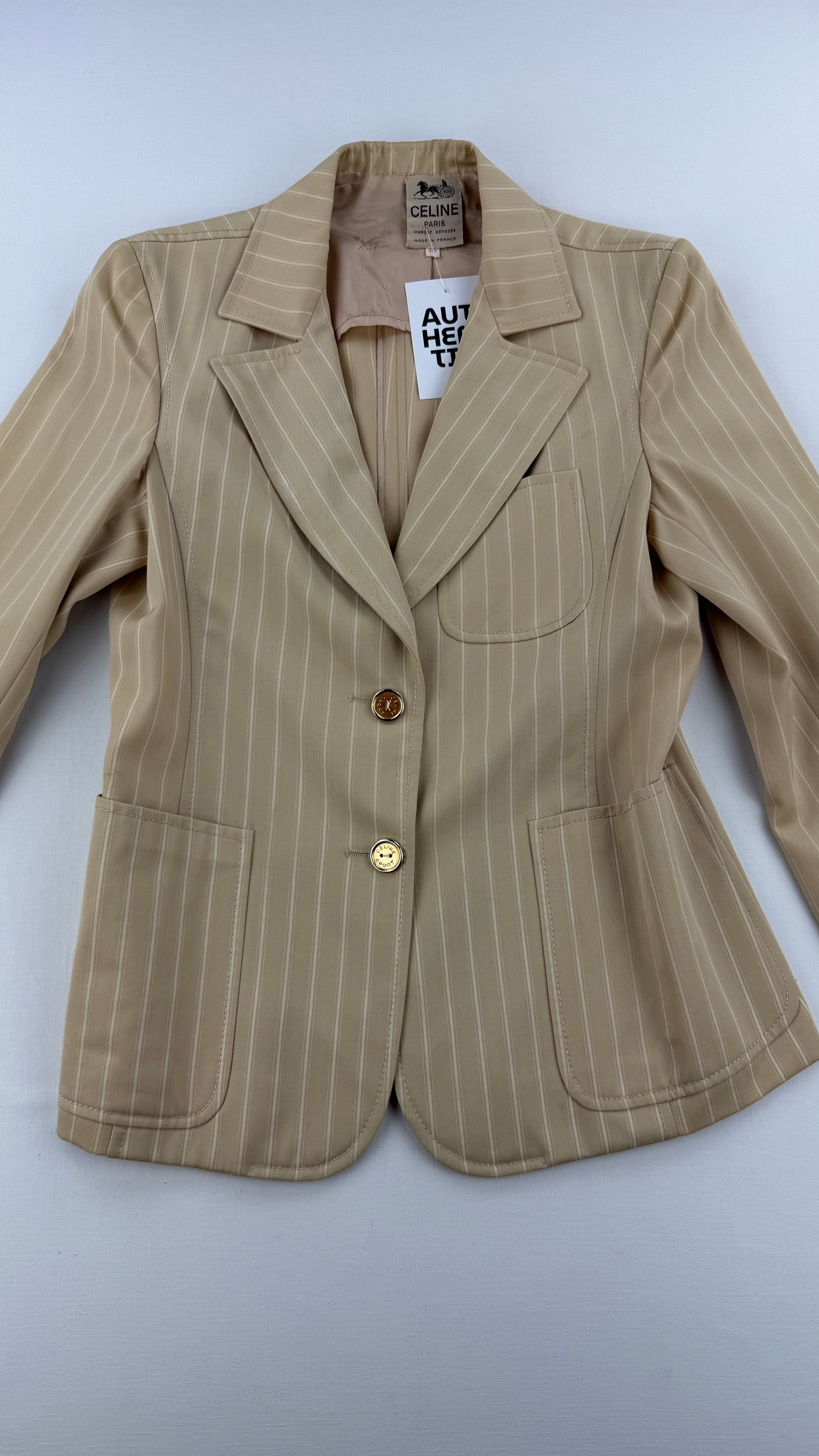 Blazer "Céline" vintage en cotton et laine