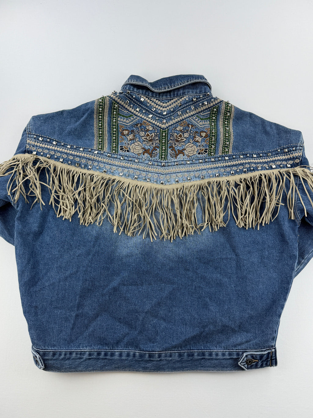 Veste en jeans à franges neuve