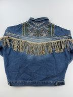 Veste en jeans à franges neuve