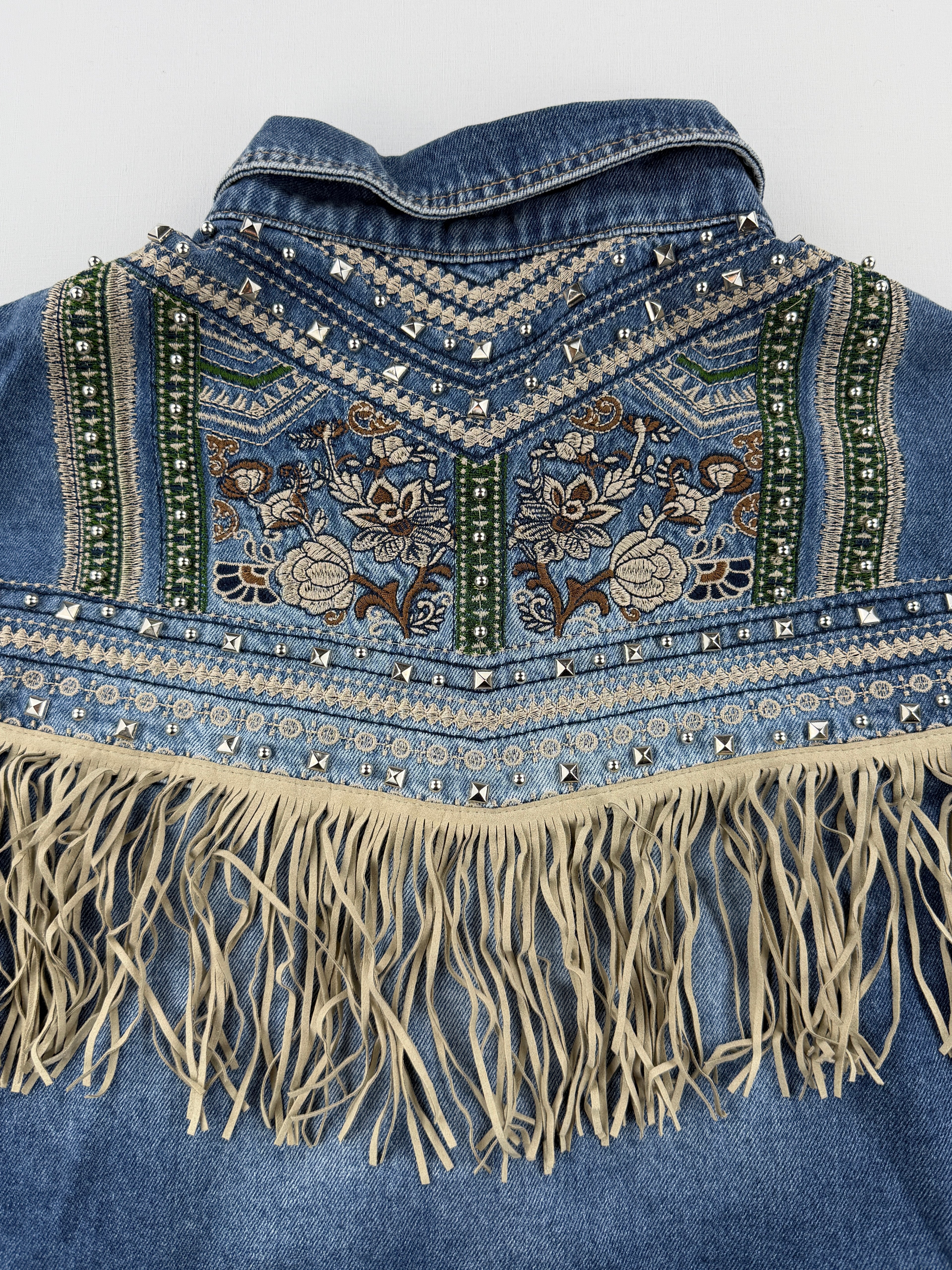 Veste en jeans à franges neuve