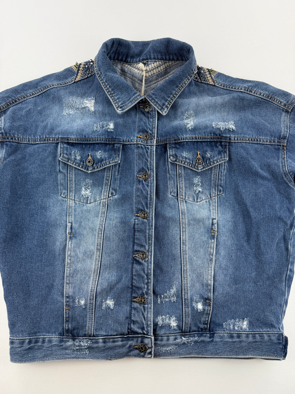 Veste en jeans à franges neuve