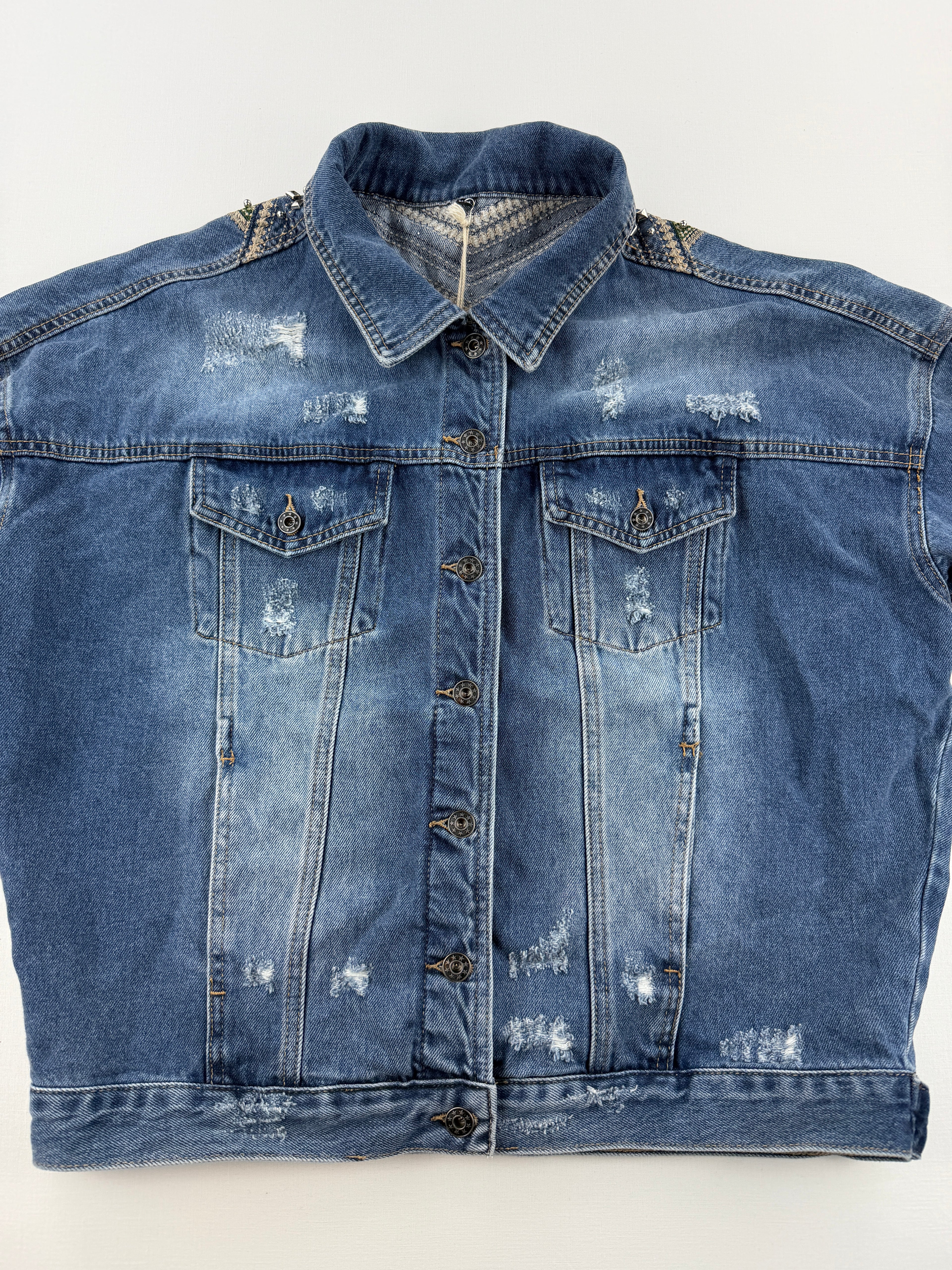 Veste en jeans à franges neuve