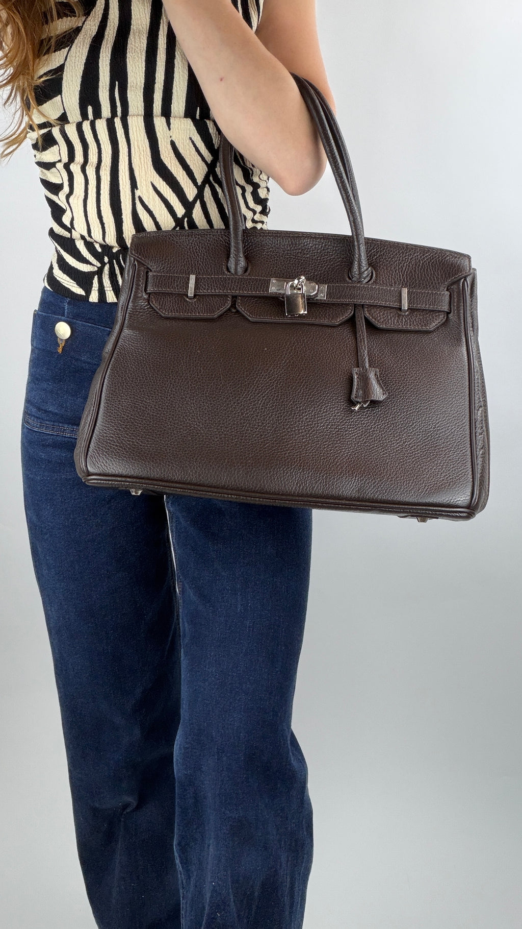 Sac en cuir imitation Hermès