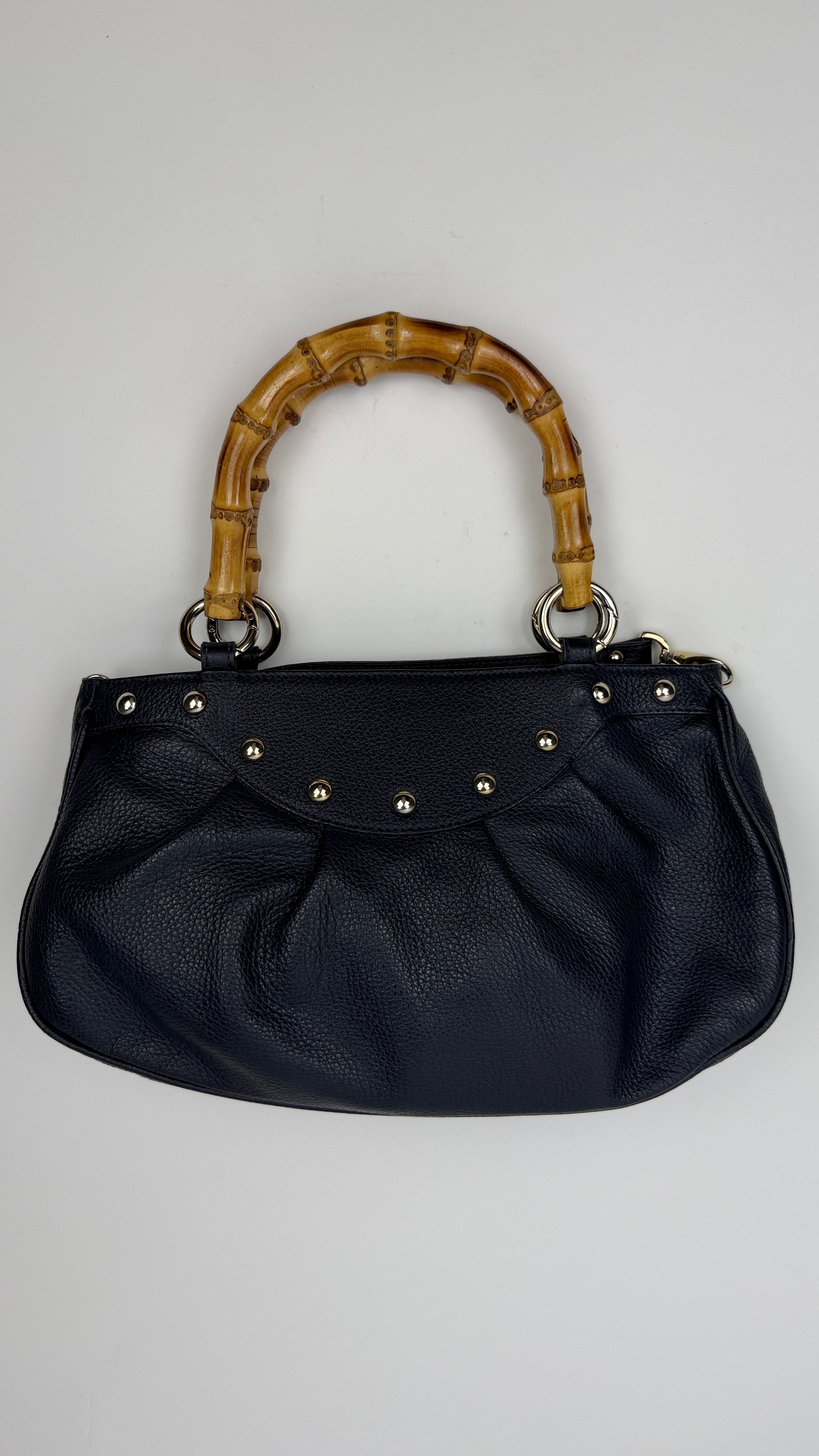 Sac en cuir "Liola" avec anses en bamboo