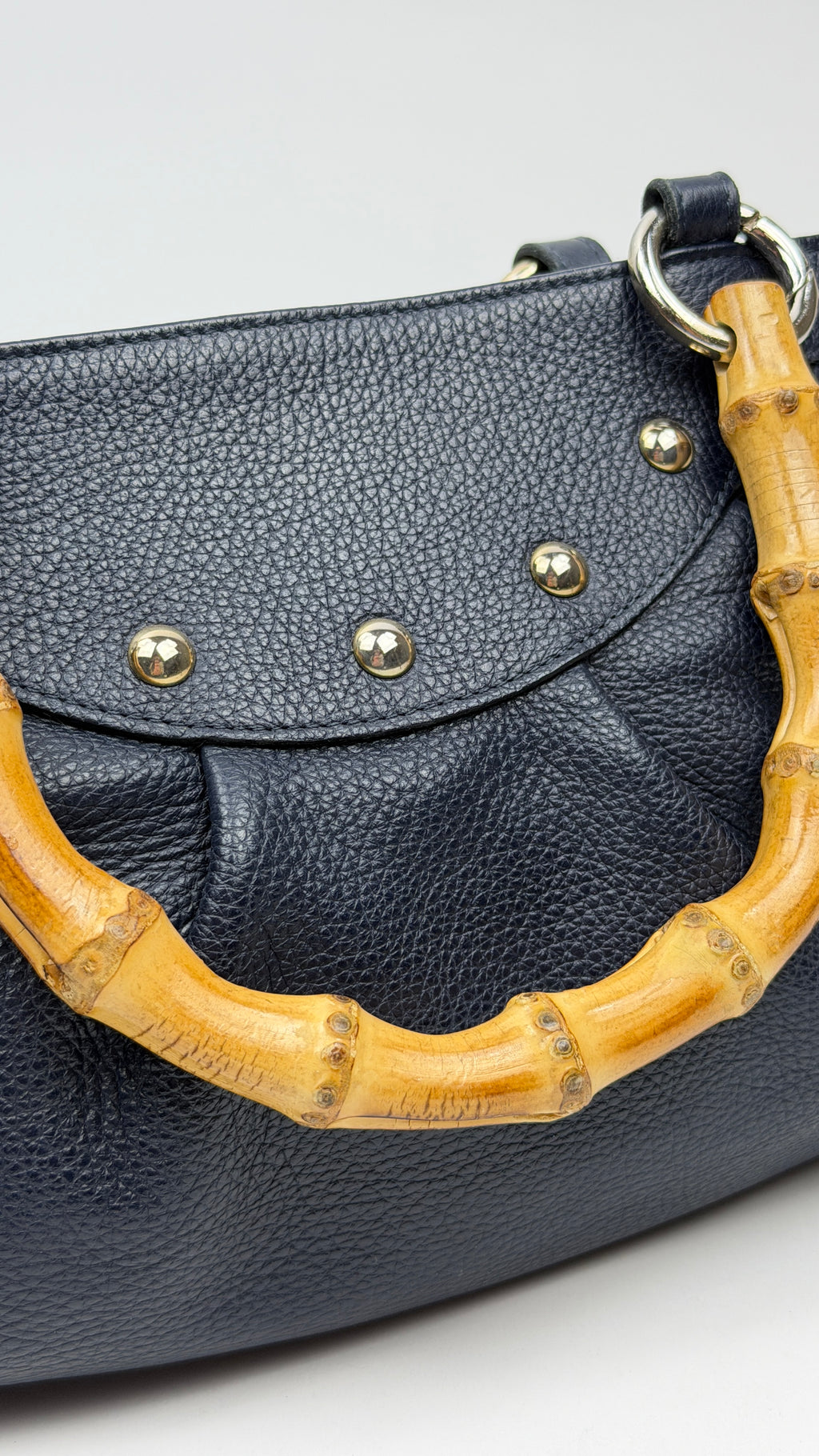 Sac en cuir "Liola" avec anses en bamboo