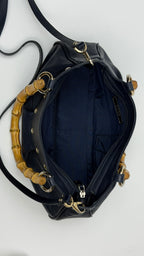 Sac en cuir "Liola" avec anses en bamboo