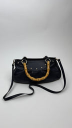 Sac en cuir "Liola" avec anses en bamboo