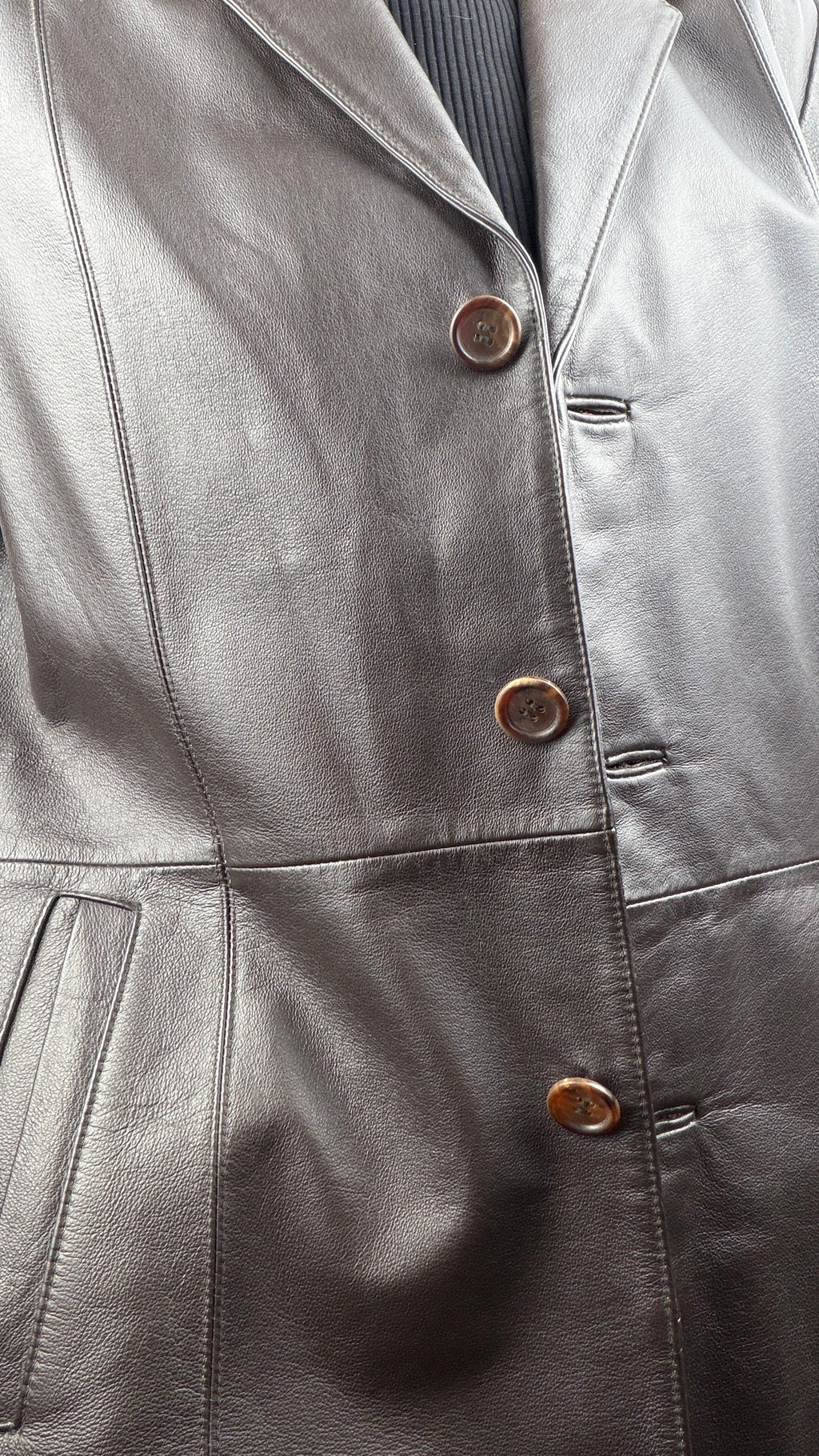 Manteau en cuir brun vintage "Yessica"