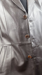 Manteau en cuir brun vintage "Yessica"