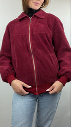 Veste en velours côtelé bordeaux