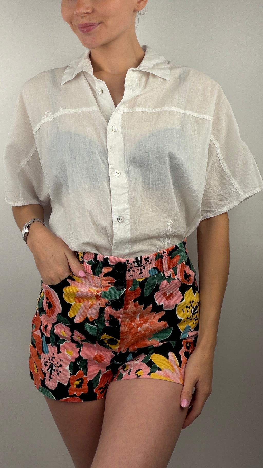 Mini short à fleur